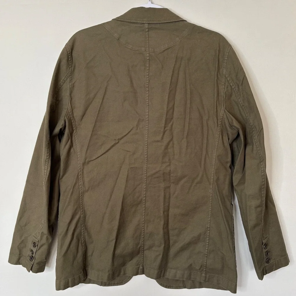 Bonobos Blazer Jacket Mens M Olive Green Patch Pocket Unstructured Chore Jacket